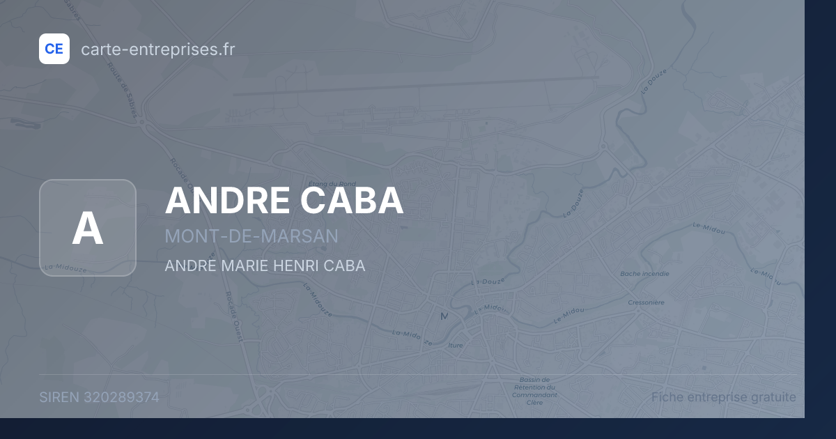 ANDRE CABA — 320289374 — fiche entreprise