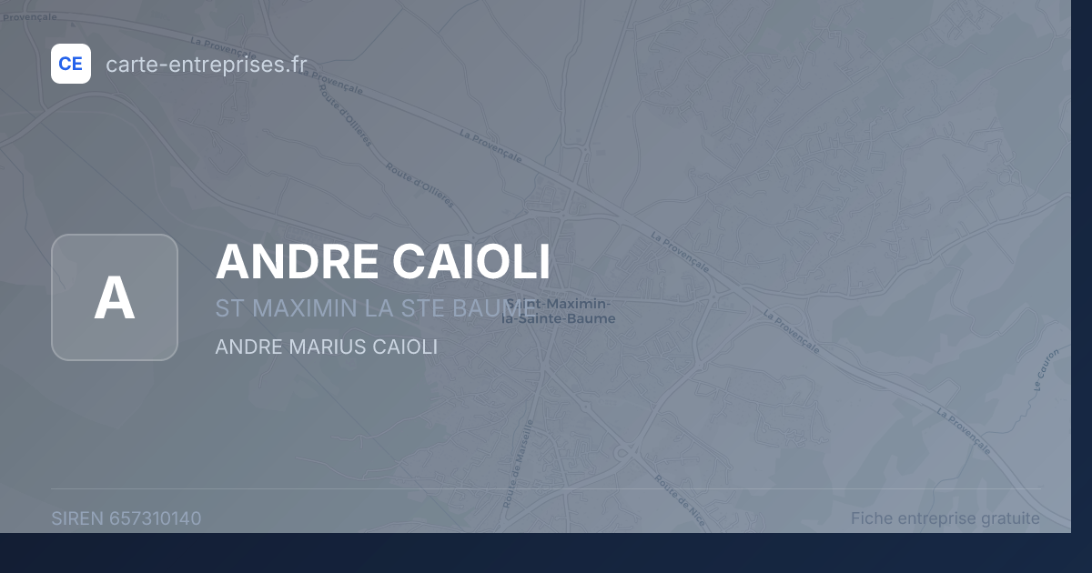 ANDRE CAIOLI — 657310140 — fiche entreprise