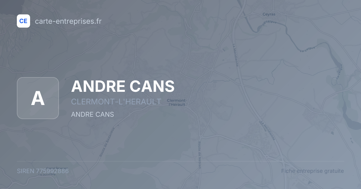 ANDRE CANS — 775992886 — fiche entreprise