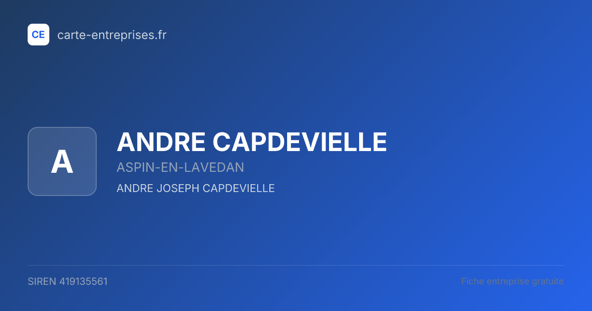 ANDRE CAPDEVIELLE — 419135561 — fiche entreprise