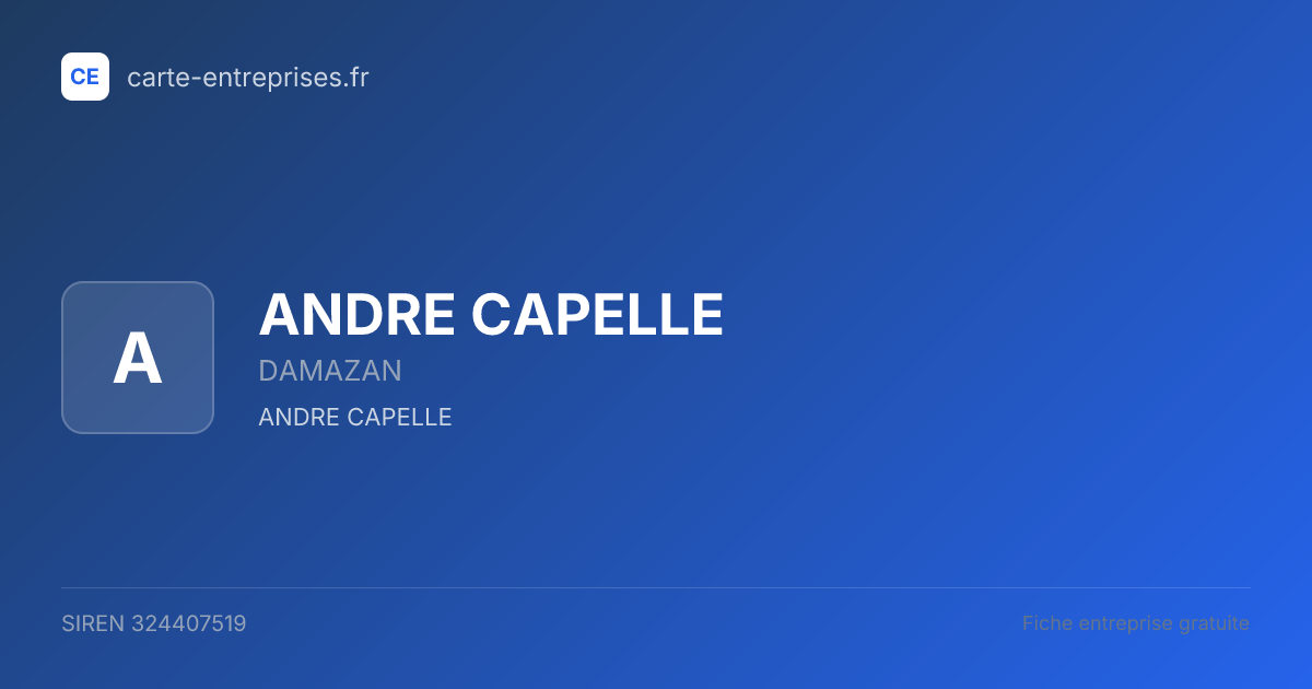 ANDRE CAPELLE — 324407519 — fiche entreprise