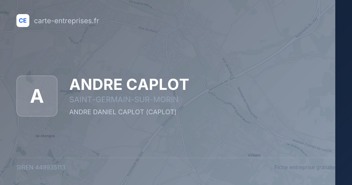 ANDRE CAPLOT — 449935113 — fiche entreprise