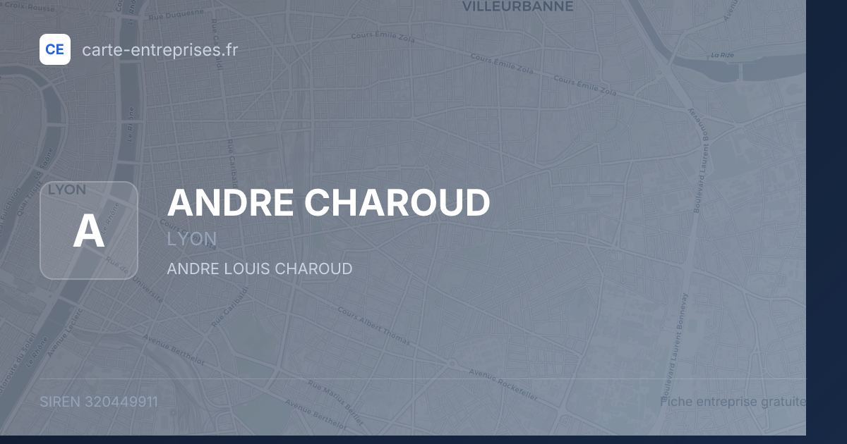 ANDRE CHAROUD — 320449911 — fiche entreprise