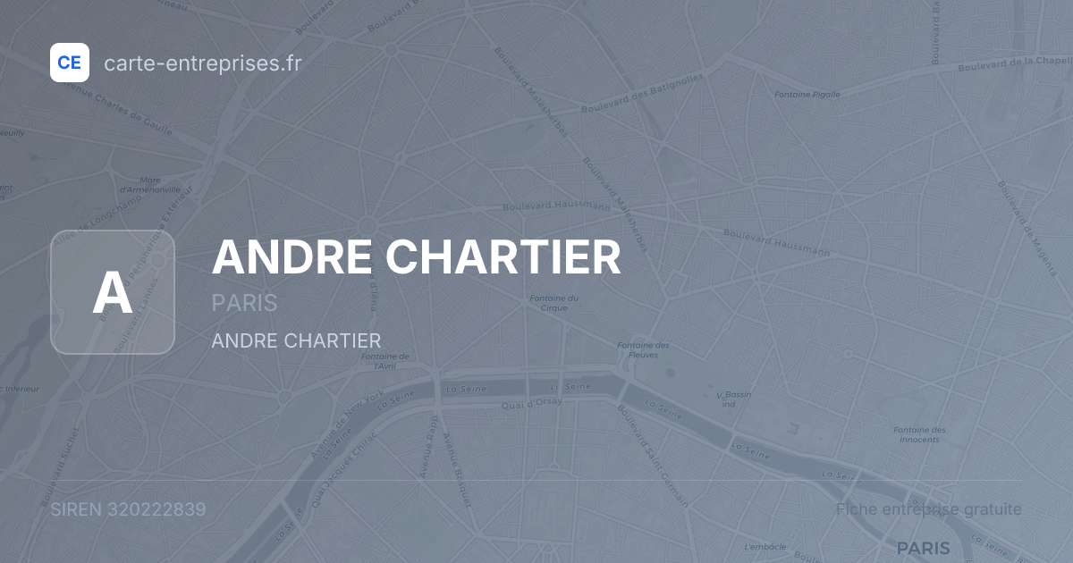 ANDRE CHARTIER — 320222839 — fiche entreprise