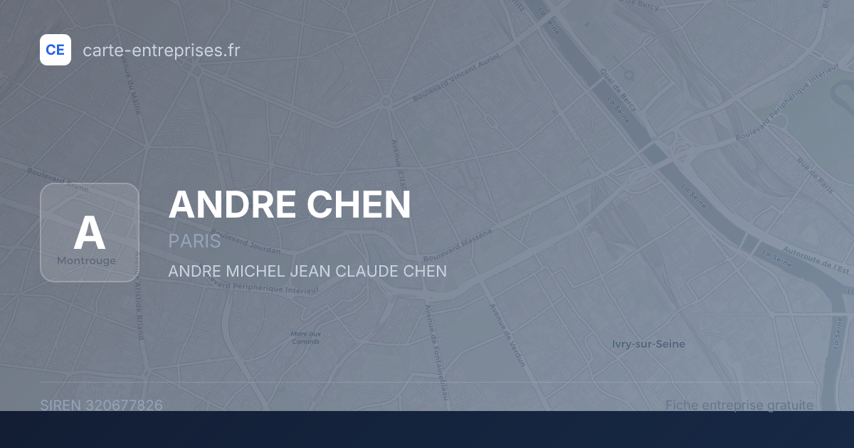 ANDRE CHEN — 320677826 — fiche entreprise