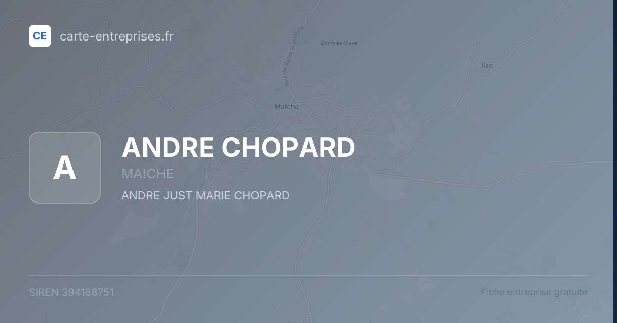 ANDRE CHOPARD — 394168751 — fiche entreprise