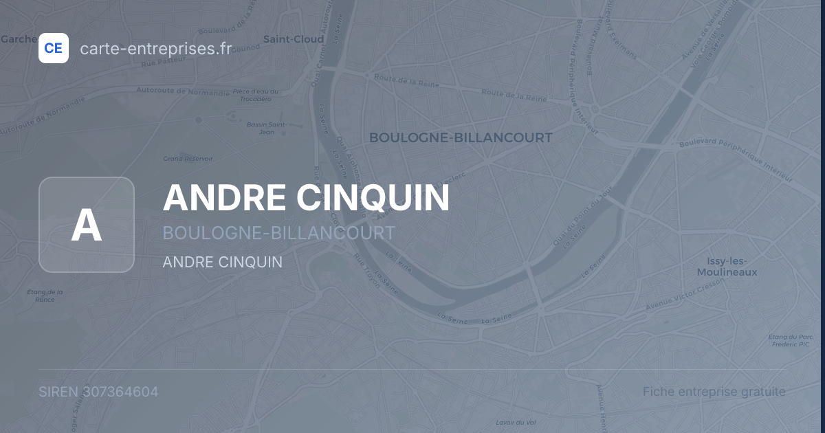 ANDRE CINQUIN — 307364604 — fiche entreprise