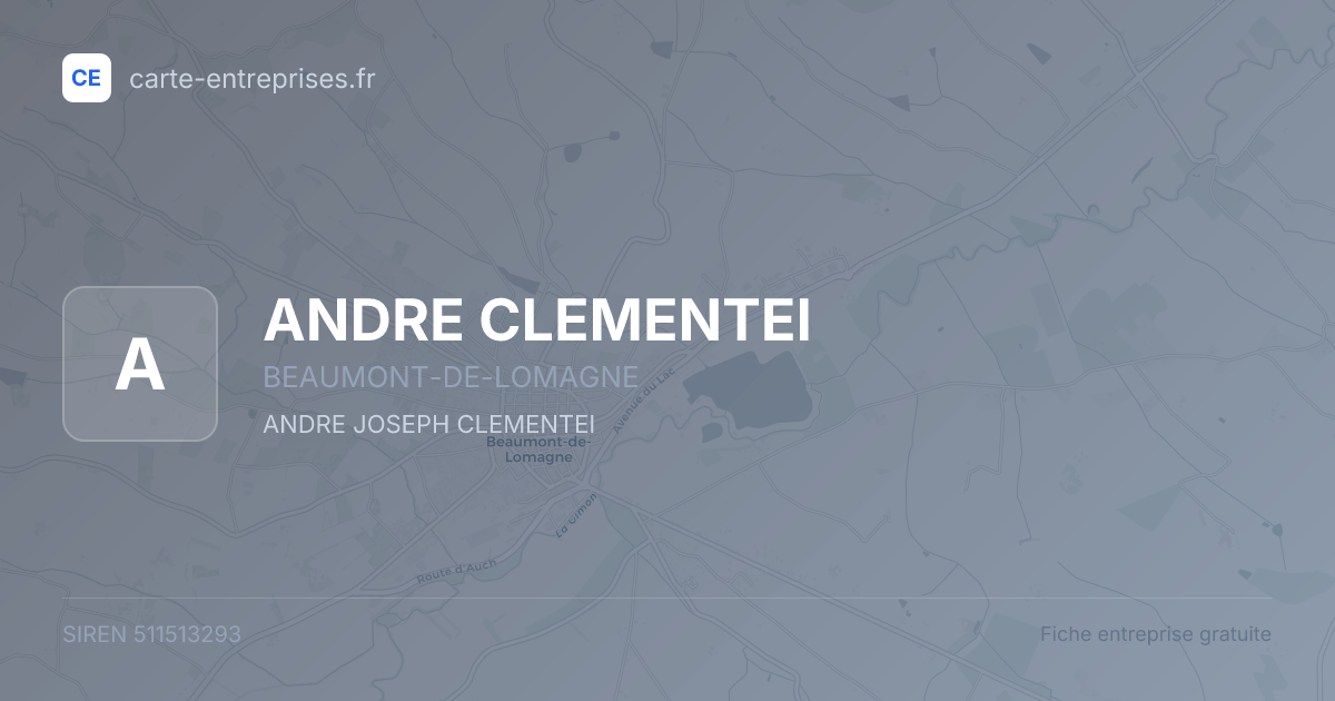 ANDRE CLEMENTEI — 511513293 — fiche entreprise