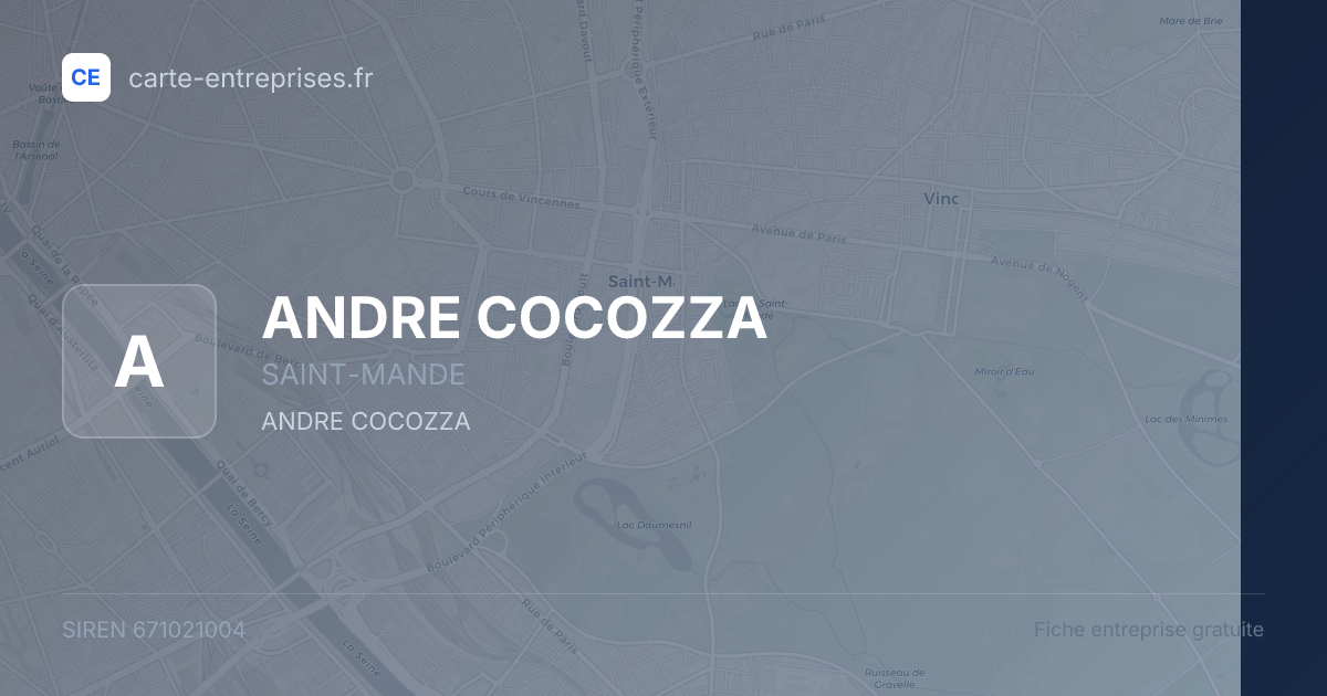 ANDRE COCOZZA — 671021004 — fiche entreprise