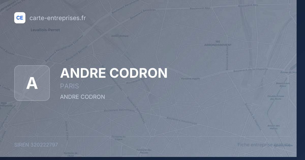 ANDRE CODRON — 320222797 — fiche entreprise