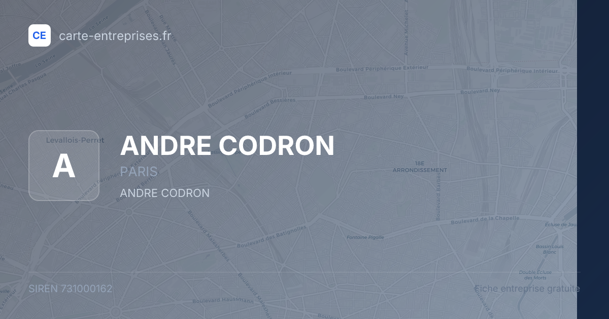 ANDRE CODRON — 731000162 — fiche entreprise