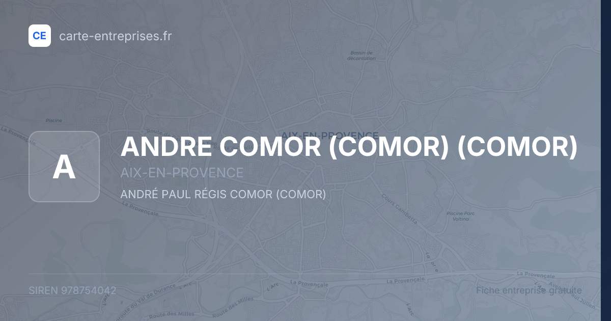 ANDRE COMOR (COMOR) (COMOR) — 978754042 — fiche entreprise