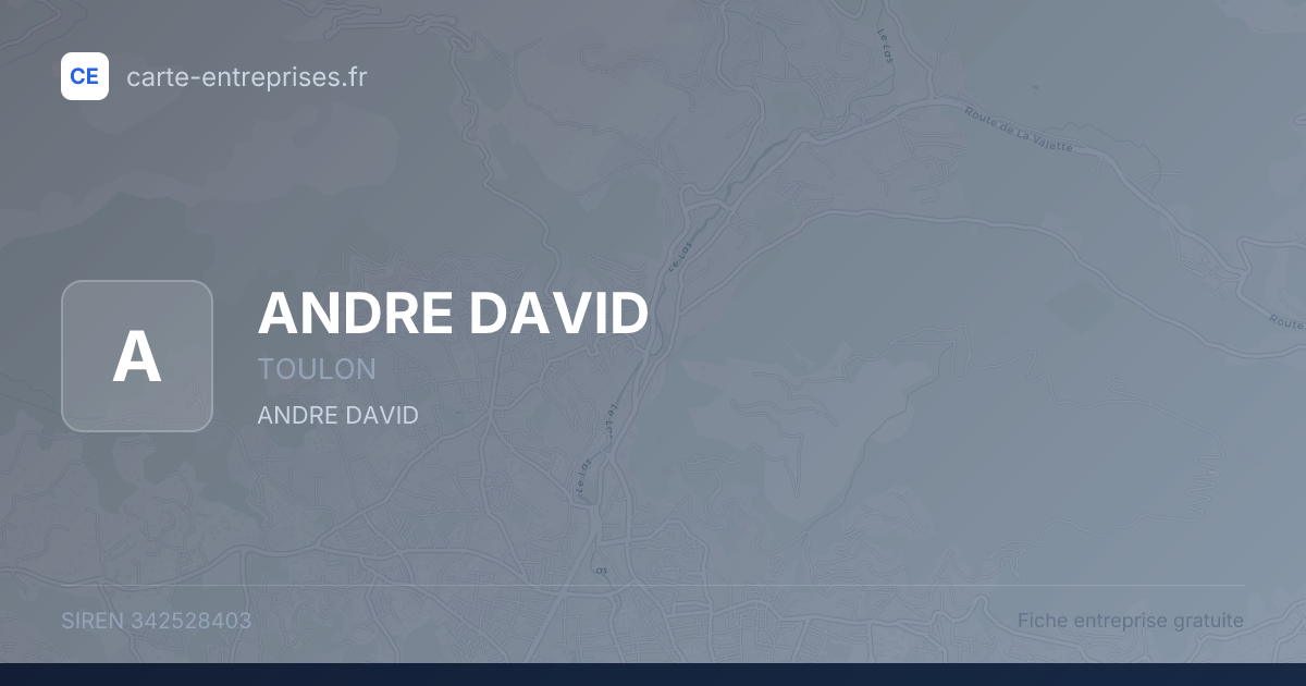 ANDRE DAVID — 342528403 — fiche entreprise