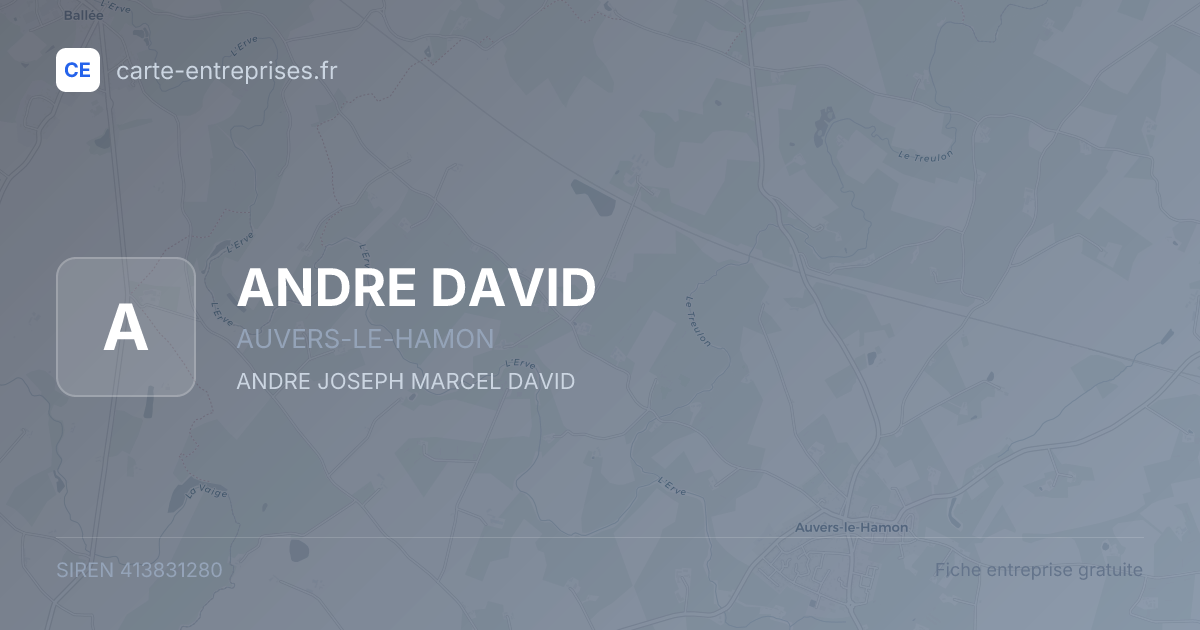 ANDRE DAVID — 413831280 — fiche entreprise