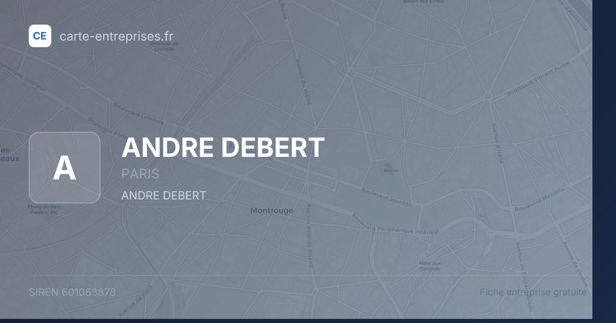 ANDRE DEBERT — 601063878 — fiche entreprise
