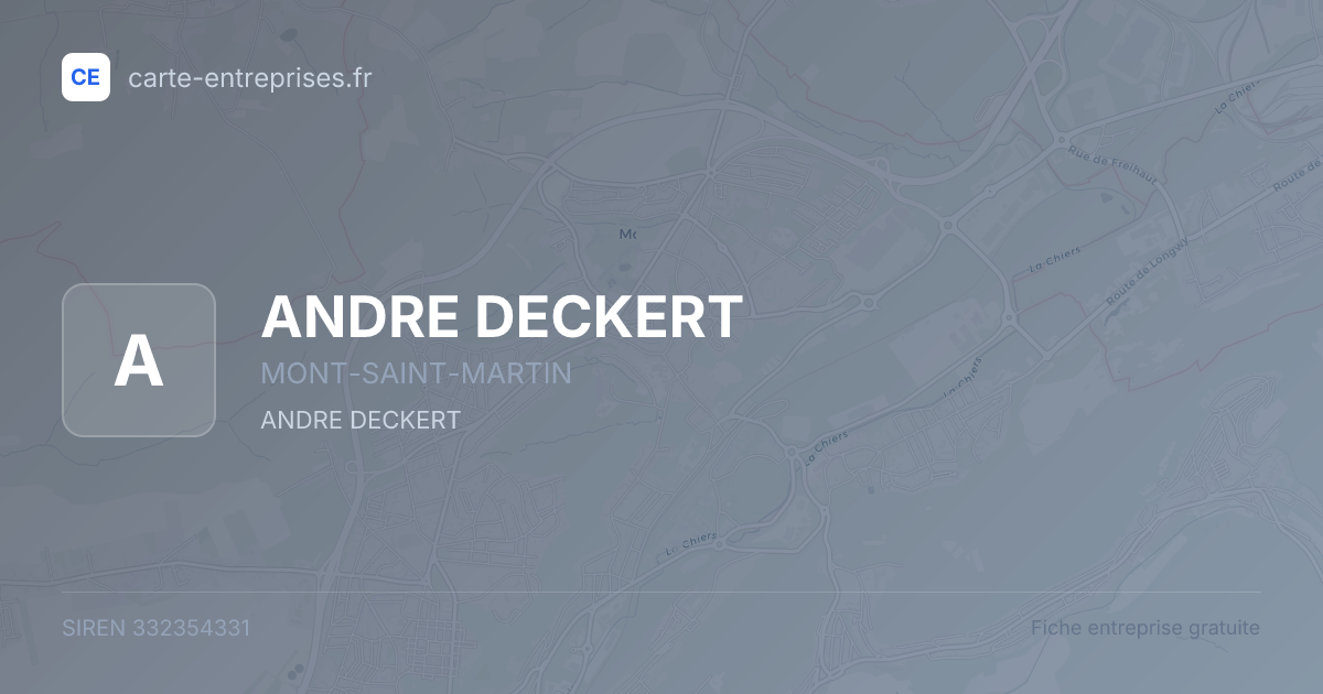 ANDRE DECKERT — 332354331 — fiche entreprise