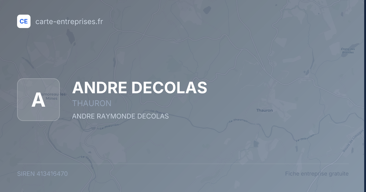 ANDRE DECOLAS — 413416470 — fiche entreprise