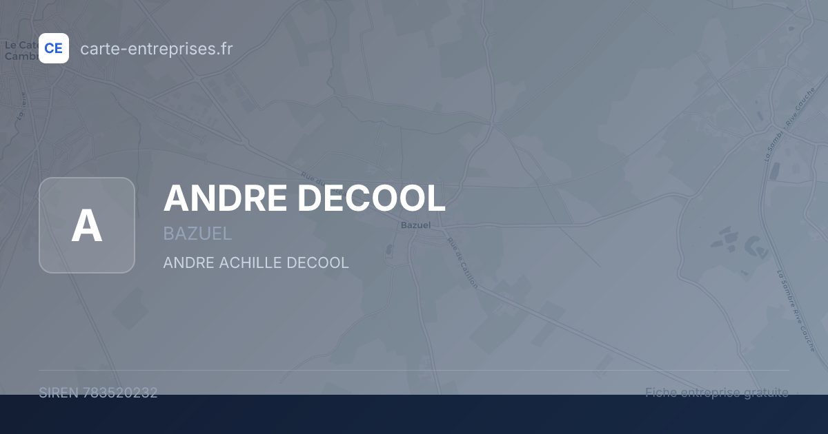 ANDRE DECOOL — 783520232 — fiche entreprise