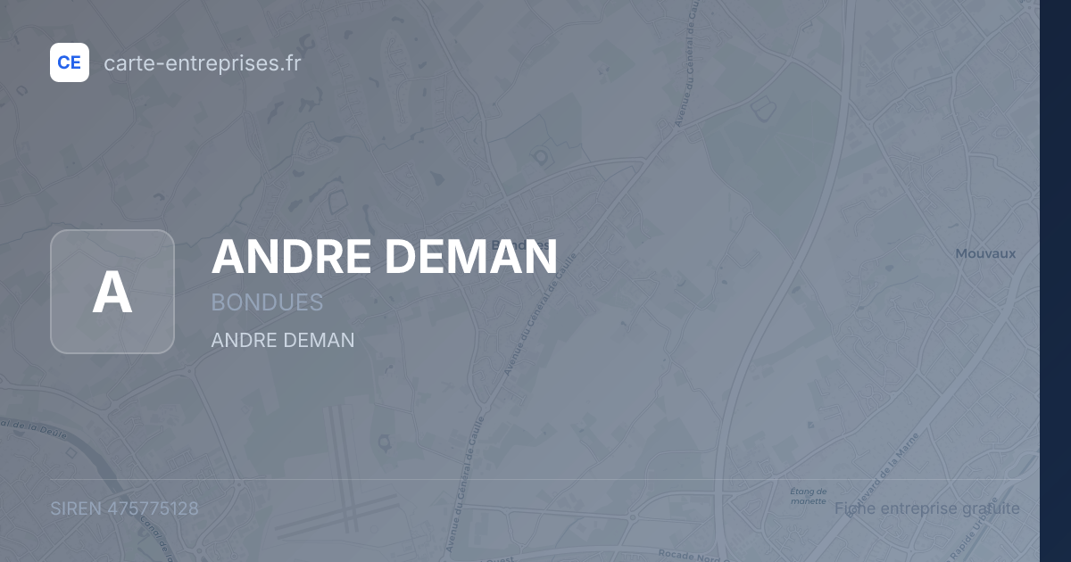 ANDRE DEMAN — 475775128 — fiche entreprise