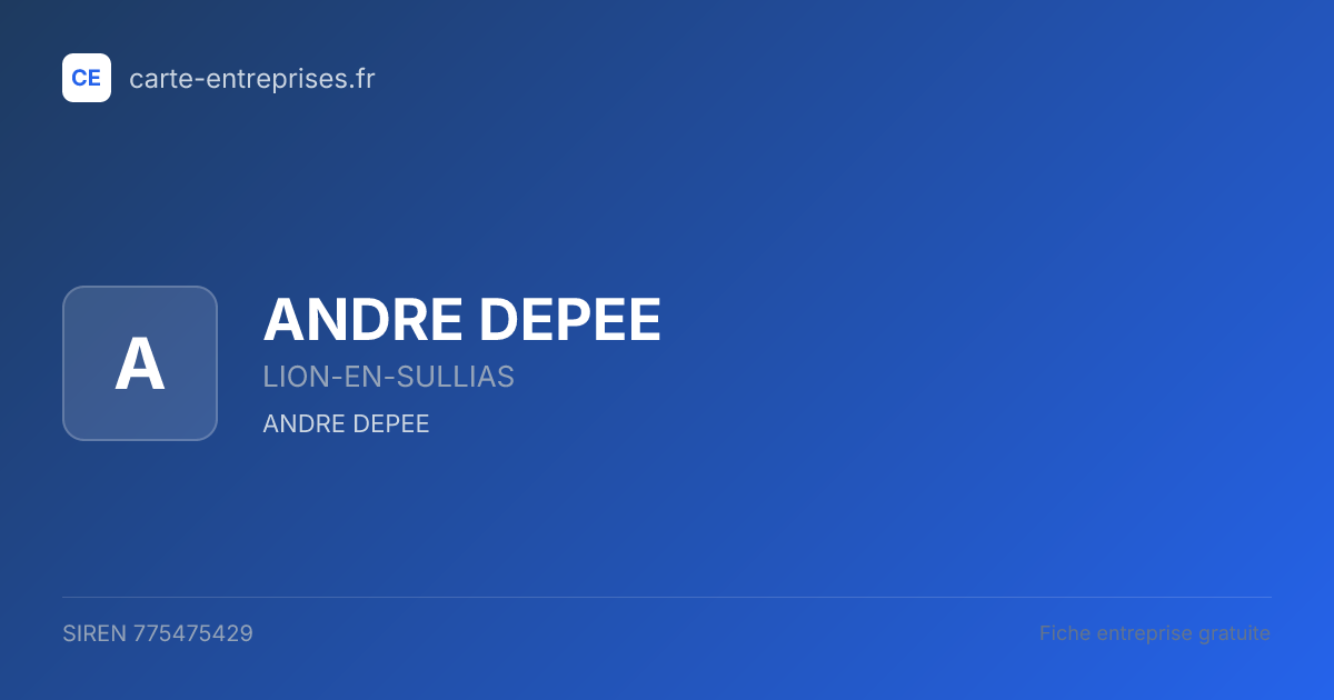 ANDRE DEPEE — 775475429 — fiche entreprise