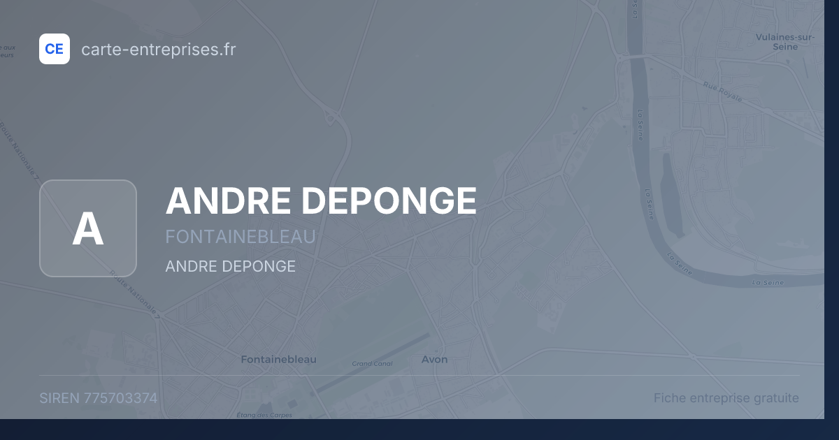 ANDRE DEPONGE — 775703374 — fiche entreprise