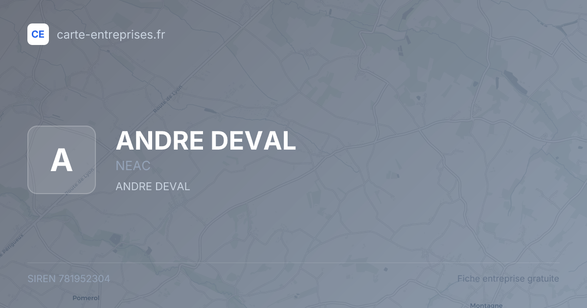 ANDRE DEVAL — 781952304 — fiche entreprise