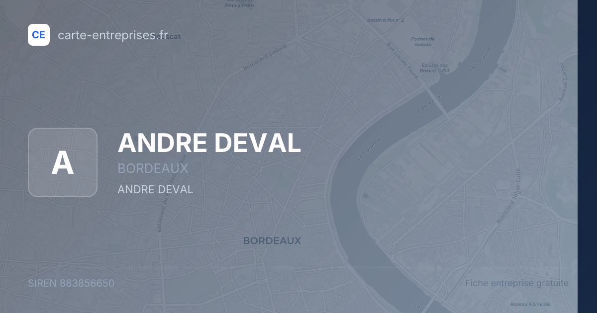 ANDRE DEVAL — 883856650 — fiche entreprise