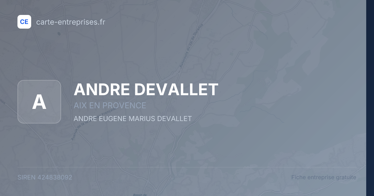 ANDRE DEVALLET — 424838092 — fiche entreprise