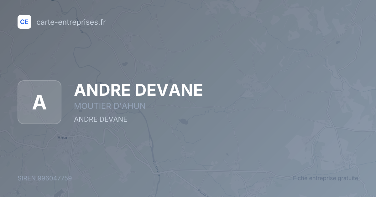 ANDRE DEVANE — 996047759 — fiche entreprise