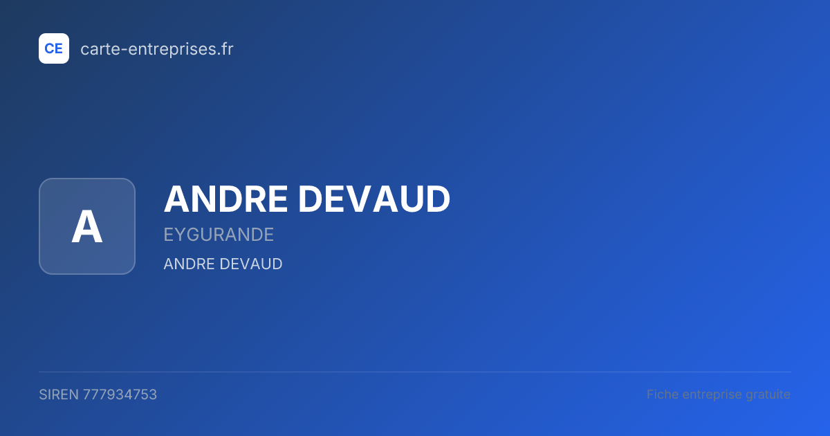 ANDRE DEVAUD — 777934753 — fiche entreprise