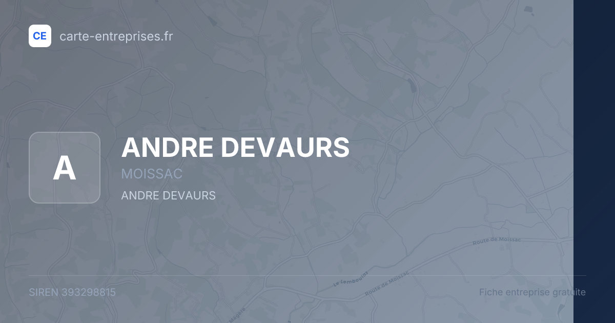 ANDRE DEVAURS — 393298815 — fiche entreprise