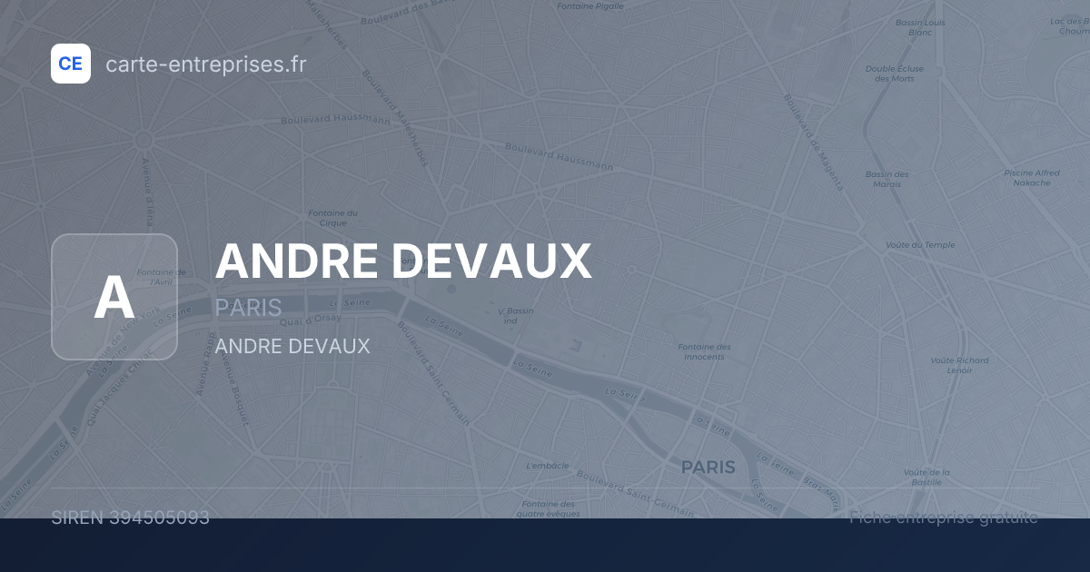 ANDRE DEVAUX — 394505093 — fiche entreprise