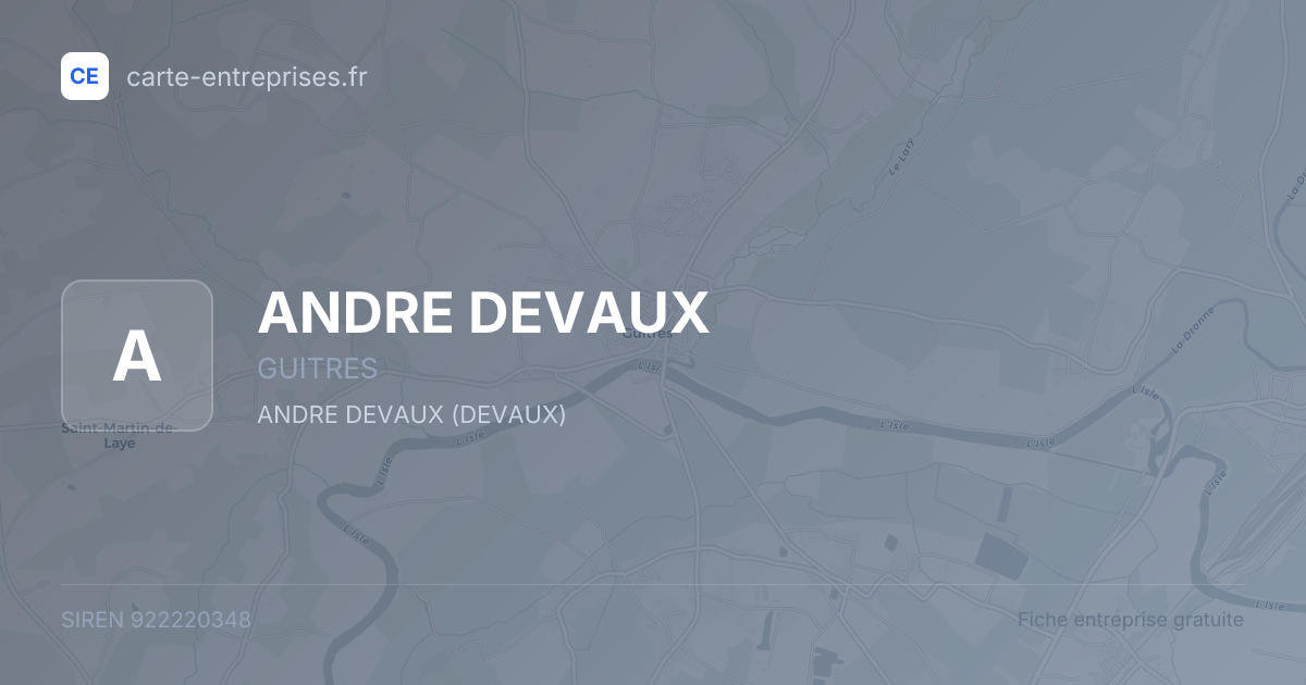 ANDRE DEVAUX — 922220348 — fiche entreprise