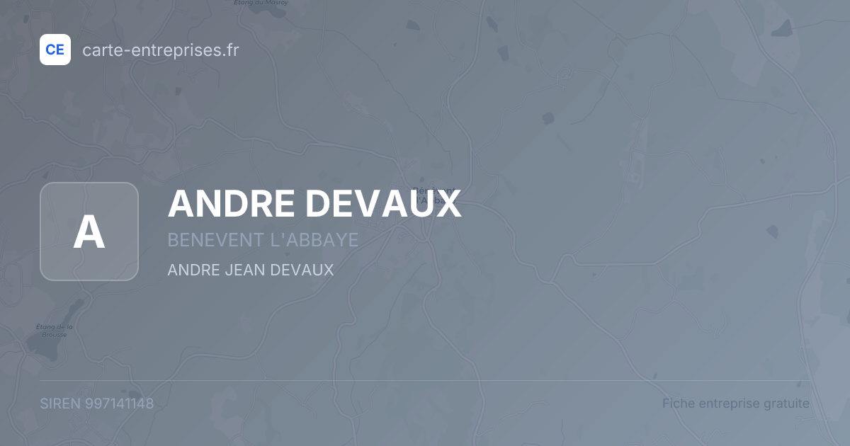 ANDRE DEVAUX — 997141148 — fiche entreprise