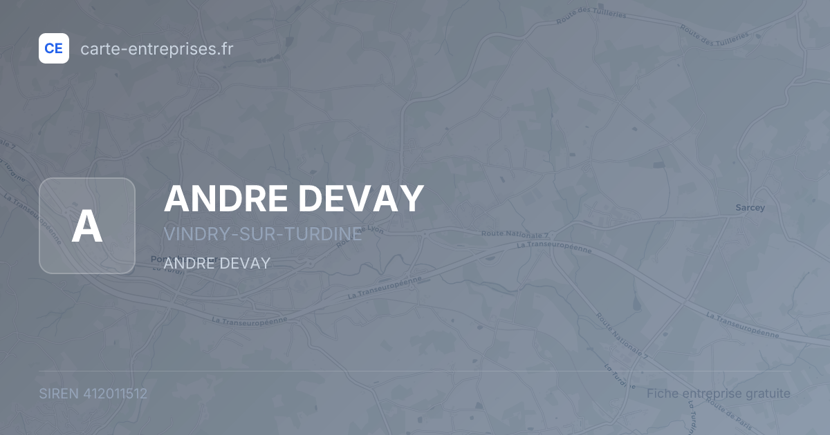 ANDRE DEVAY — 412011512 — fiche entreprise