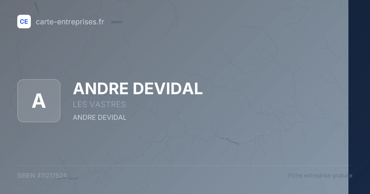 ANDRE DEVIDAL — 411217524 — fiche entreprise