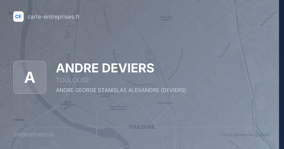 ANDRE DEVIERS — 805168036 — fiche entreprise