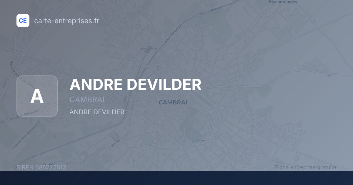 ANDRE DEVILDER — 685722613 — fiche entreprise
