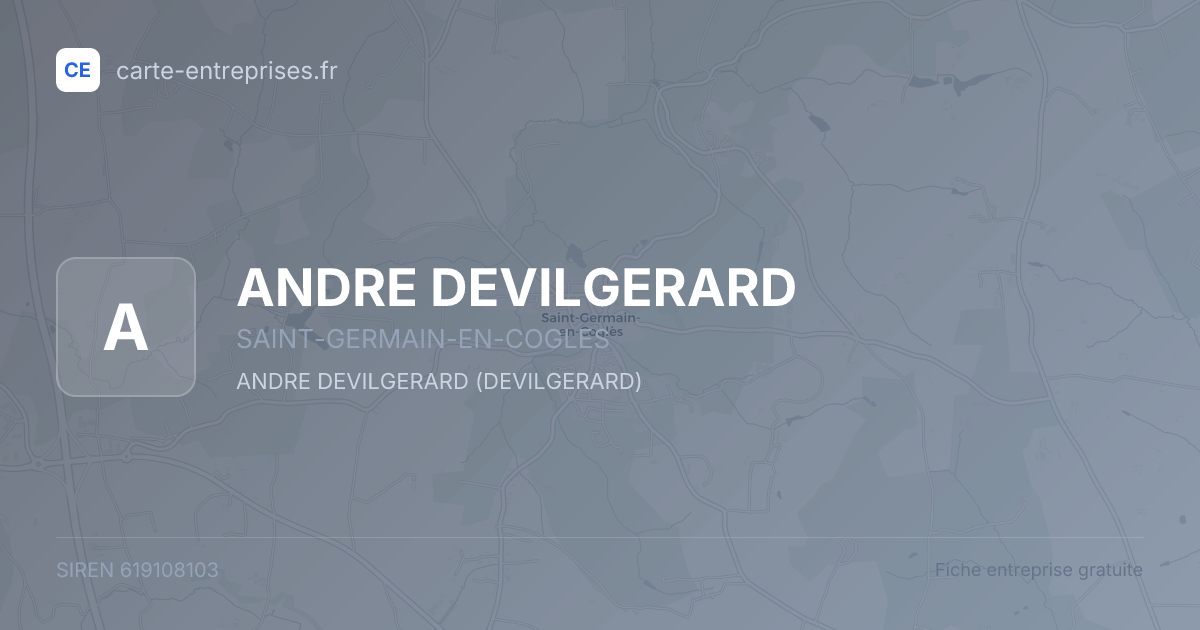 ANDRE DEVILGERARD — 619108103 — fiche entreprise