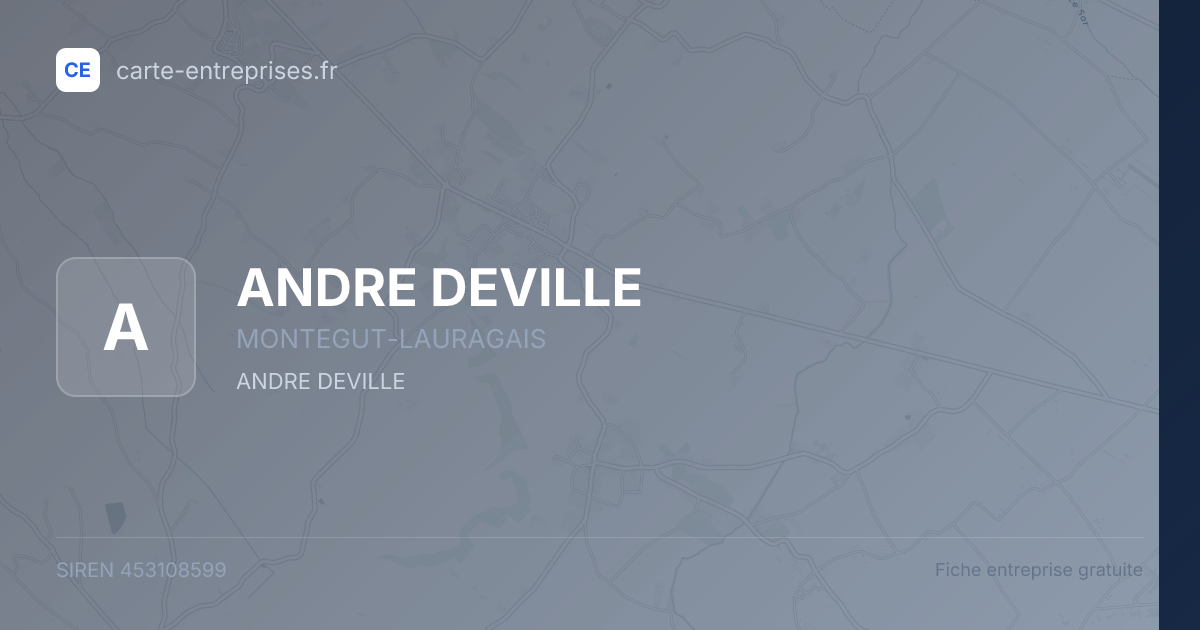 ANDRE DEVILLE — 453108599 — fiche entreprise