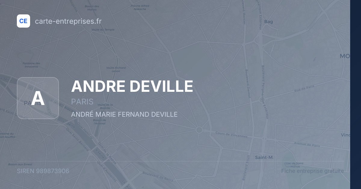 ANDRE DEVILLE — 989873906 — fiche entreprise