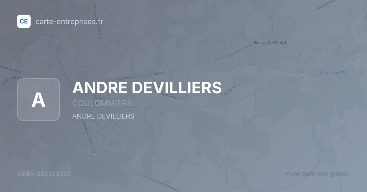 ANDRE DEVILLIERS — 388363335 — fiche entreprise