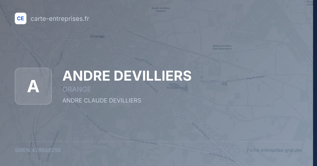 ANDRE DEVILLIERS — 428569255 — fiche entreprise