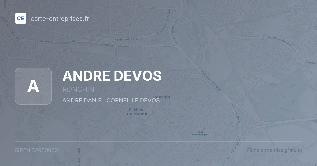 ANDRE DEVOS — 329300024 — fiche entreprise