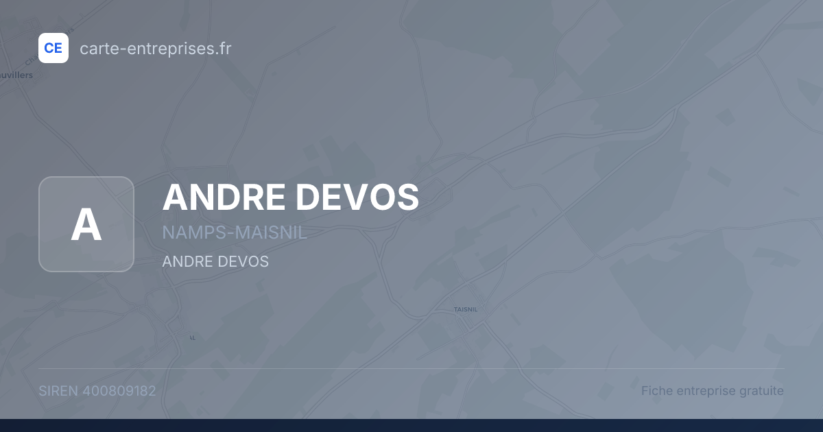 ANDRE DEVOS — 400809182 — fiche entreprise