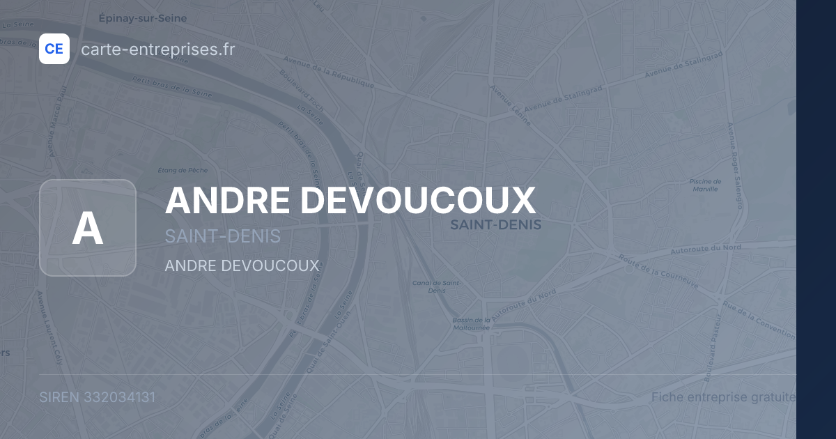 ANDRE DEVOUCOUX — 332034131 — fiche entreprise