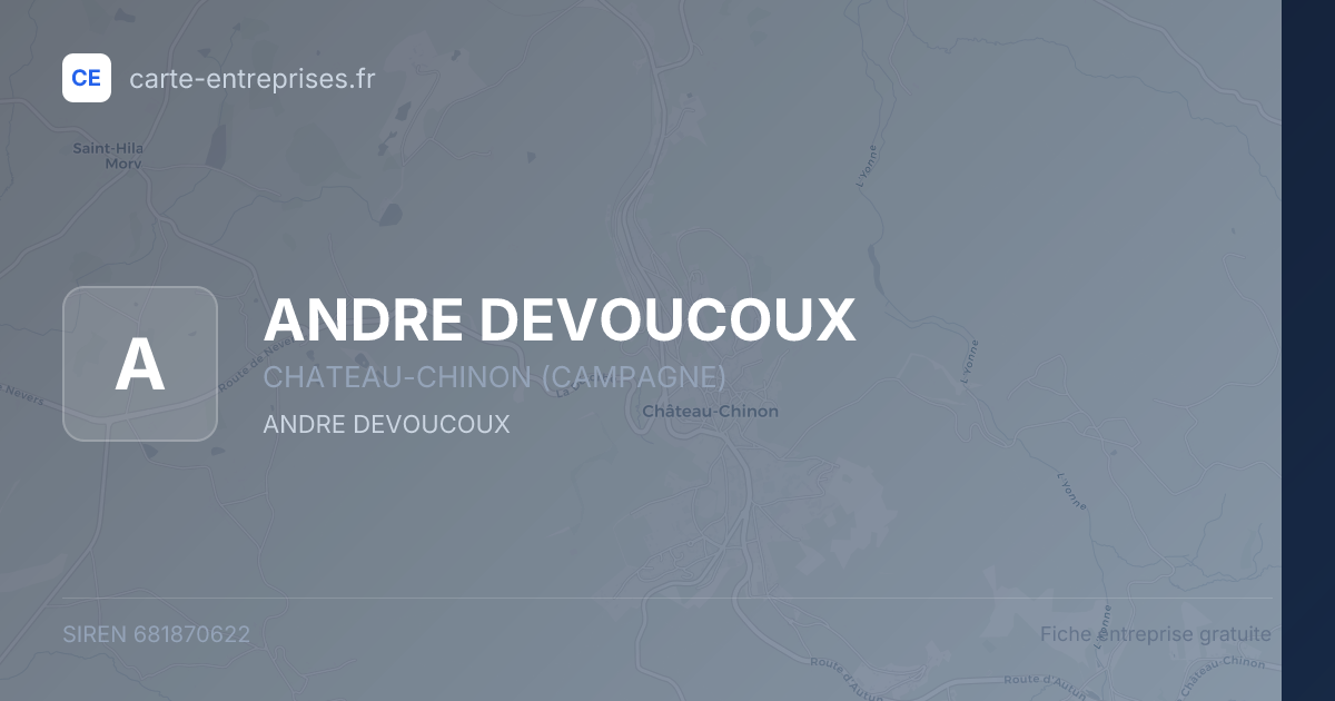 ANDRE DEVOUCOUX — 681870622 — fiche entreprise