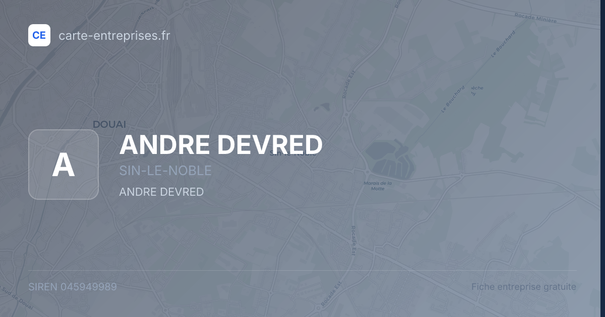 ANDRE DEVRED — 045949989 — fiche entreprise