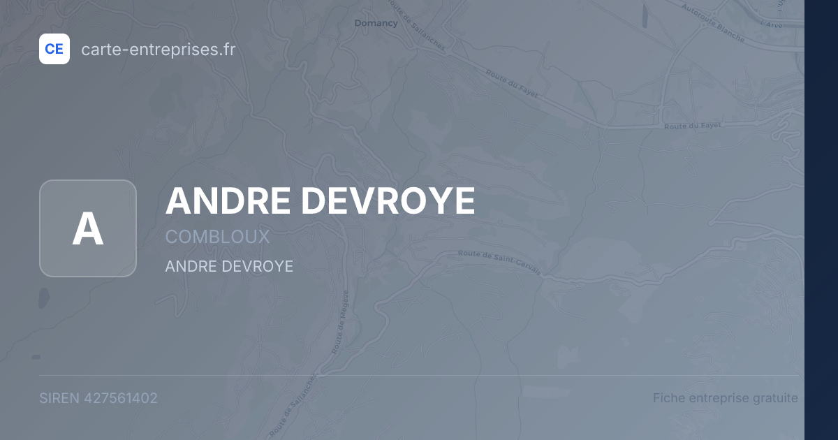 ANDRE DEVROYE — 427561402 — fiche entreprise