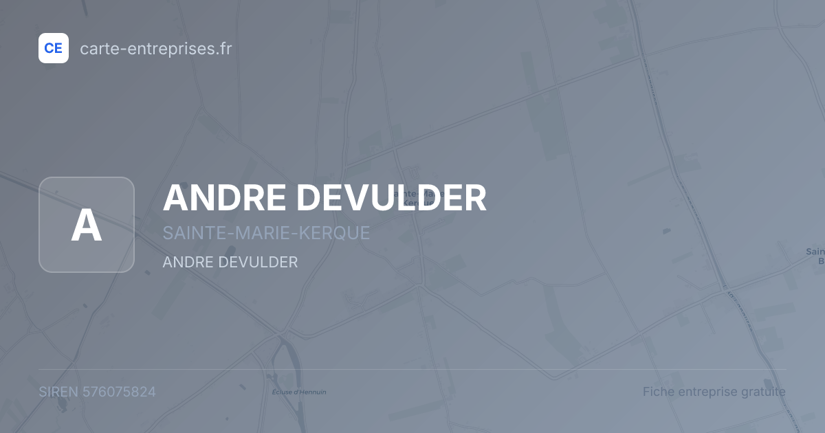 ANDRE DEVULDER — 576075824 — fiche entreprise